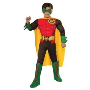 Rubies DC Comics Batman Deluxe Robin Muscle Chest Halloween Costume Kid Dress Up